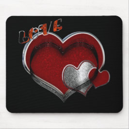 Mousepad Placa de Mouse Preto do Coração