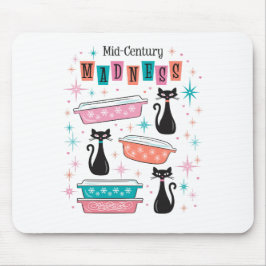 Mousepad Placa de Mouse Pyrex Pyrex do Século Médio de Gato