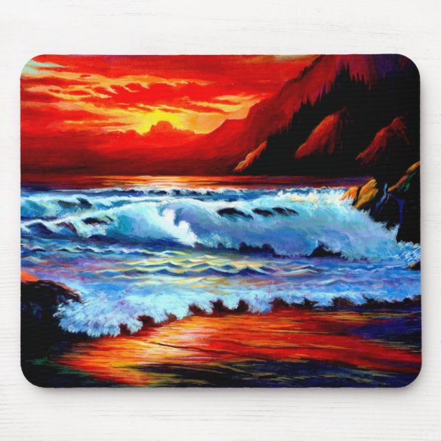 Mousepad Placa de Mouse Sunset Beach (Frente)