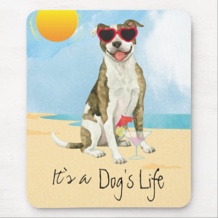 Mousepad Placa de Mouse Terrier de Touro de Verão