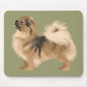 Mousepad Placa de Mouse Tibetano Spaniel (escuridão)