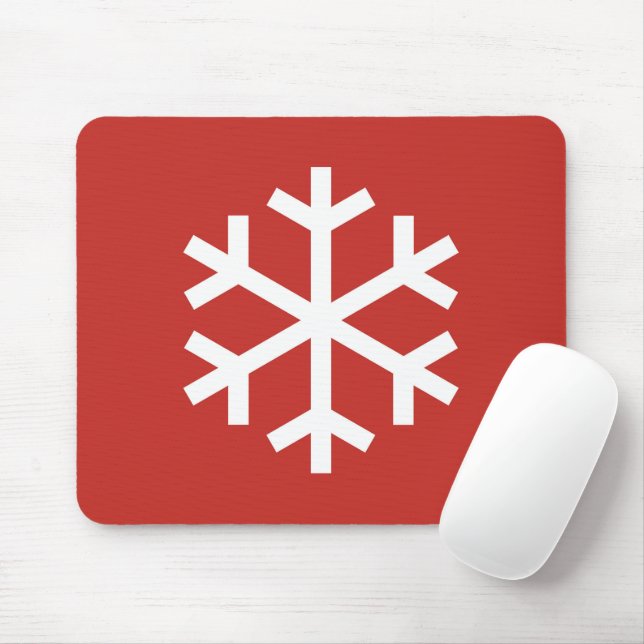 Mousepad Placa de Mouse Vermelho de Natal em Floco de Neve (Com mouse)