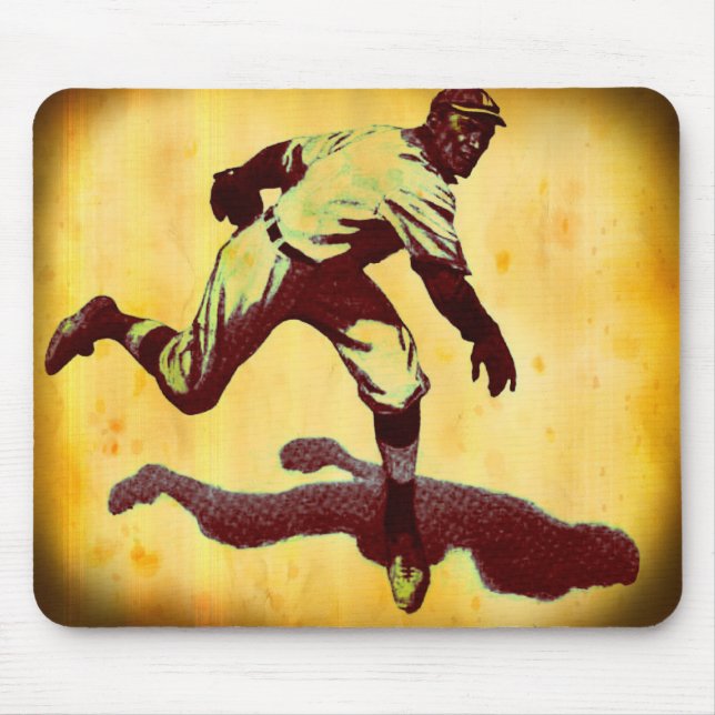 Mousepad Placa de Mouse Vintage Baseball Pitcher (Frente)