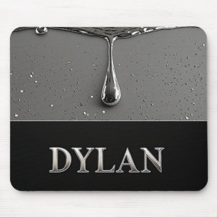 Mousepad Placa de Nome Dylan com Gotejamento de Metal Líqui