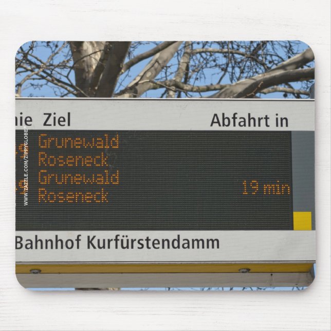 Mousepad Placa de Parada de Ônibus em Berlim (Frente)