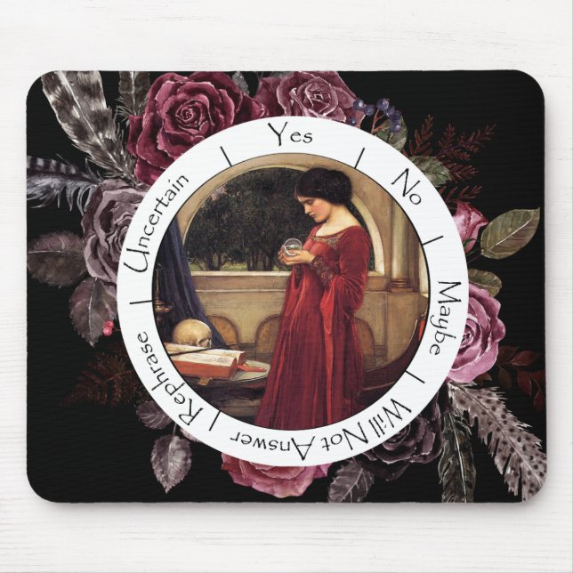 Mousepad Placa de Pêndulo de Flores Vermelhas e Pretas em G (Frente)