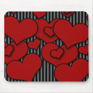 Mousepad Placa de Rato de Coração e Listras
