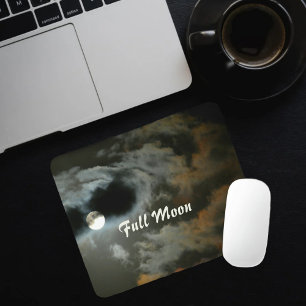 Mousepad Placa de Rato de Lua Completo do Céu Noturno