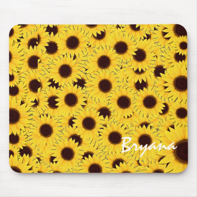 Mousepad Placa de Rato Floral para Computador Sunflower Cou (Frente)