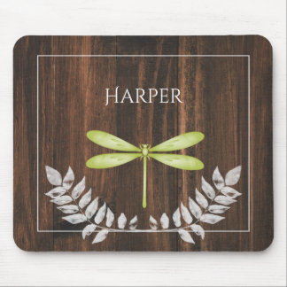 Mousepad Placa de Rato Personalizada do Dragonfly Verde Rus