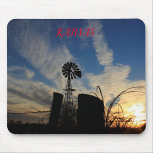 Mousepad Placa de Rato Sunset do Kansas Windmill
