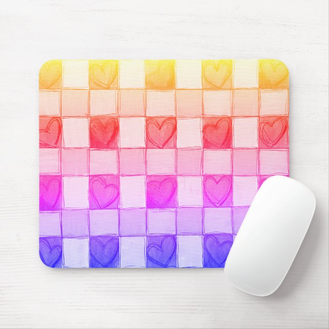 Mousepad Placa do Mouse Arco-Íris Púrpura, Amarelo, Cor-de- (Com mouse)