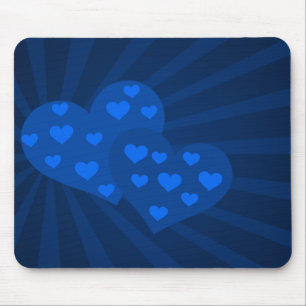 Mousepad Placa do mouse Blue Namorados Hearts