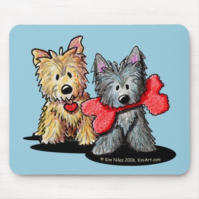 Mousepad Placa do mouse Cairn Terrier Duo (Frente)