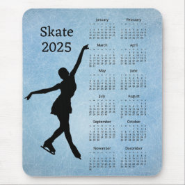 Mousepad Placa do mouse Calendar do Skate de Gelo 2025