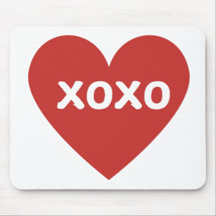 Mousepad Placa do mouse cardíaco XOXO