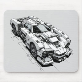 Mousepad Placa do mouse Cyberpunk Ink Car Illustração