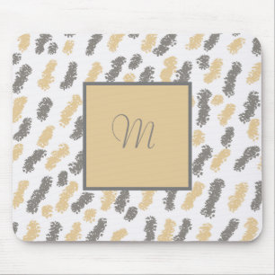 Mousepad Placa do mouse da Cinza de Abstrato monograma