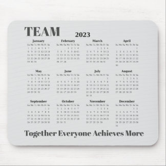 Mousepad Placa do mouse da EQUIPE de Calendário 2023