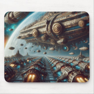 Mousepad Placa do mouse da frota espacial Steampunk