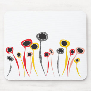Mousepad Placa do mouse das flores retro