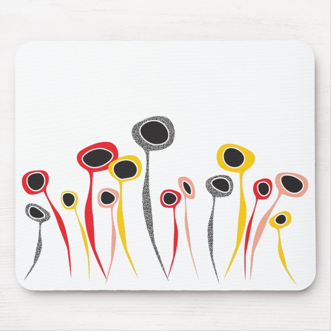Mousepad Placa do mouse das flores retro (Frente)