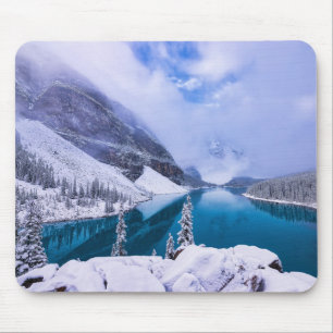 Mousepad Placa do Mouse de Cena de Neve do Lago Montanha