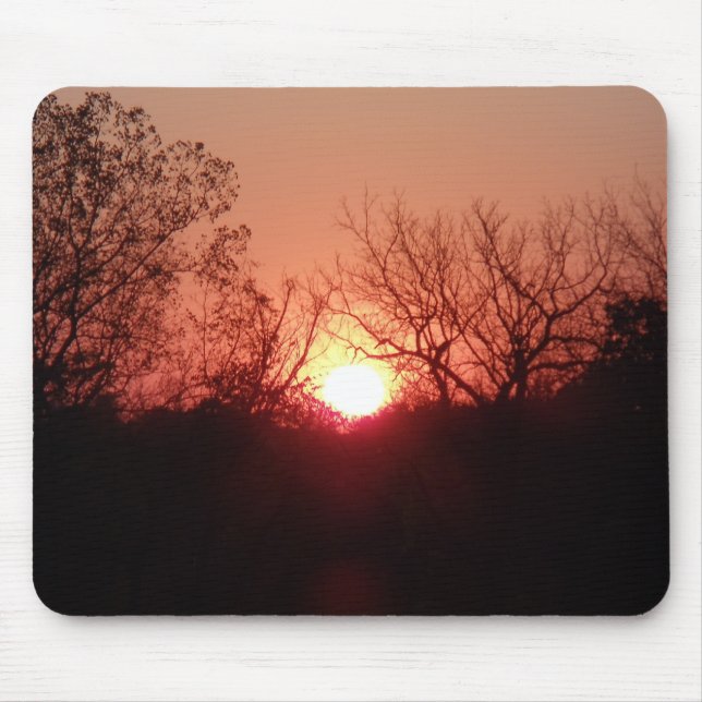 Mousepad Placa do mouse de silhueta vermelho sunset (Frente)