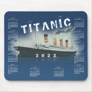 Mousepad Placa do mouse do Calendário Azul Titanic 2022 RM
