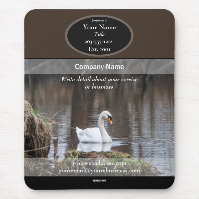 Mousepad Placa do mouse do Cisne do Bloco de promocional HA (Frente)