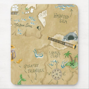 Mousepad Placa do Mouse do Mapa do Tesouro