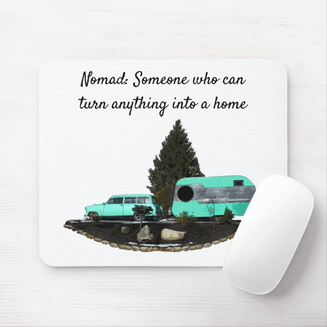Mousepad Placa do mouse do Retro Camping Car Trailer (Com mouse)
