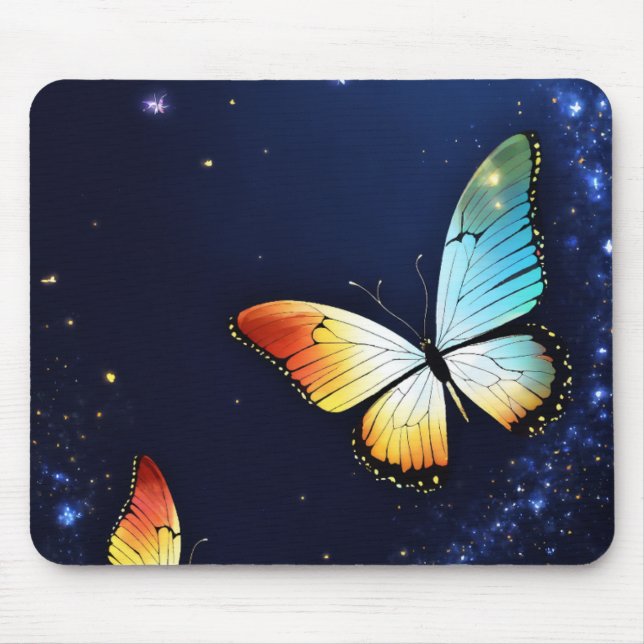 Mousepad Placa do mouse impressa por borboleta elegante (Frente)
