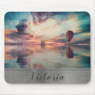 Mousepad Placa do mouse Monograma de Balão de Ar Quente