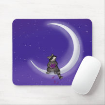 Placa do mouse Moon Raccoon