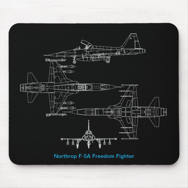 Mousepad Placa do mouse Northrop F5A Freedom Fighter (Frente)