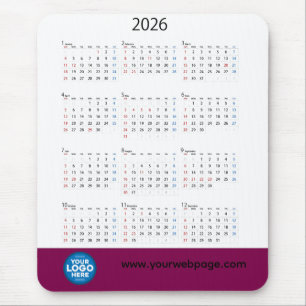 Mousepad Placa do mouse para logotipo comercial do calendár