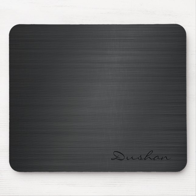 Mousepad Placa do mouse preto com proteção de metal para mo (Frente)