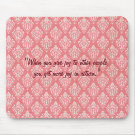 Mousepad Placa do mouse rosa do Damask Elegante