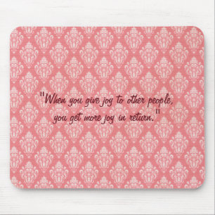 Mousepad Placa do mouse rosa do Damask Elegante