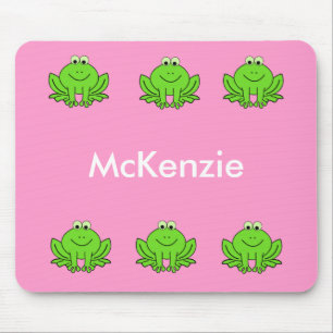 Mousepad Placa do mouse rosa e Sapo verde