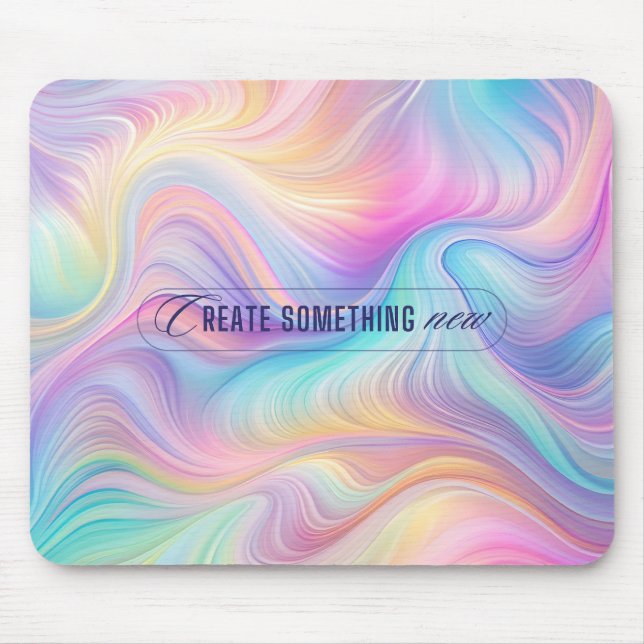 Mousepad Placa do mouse Serene Abstrato Pastel com Inspirat (Frente)