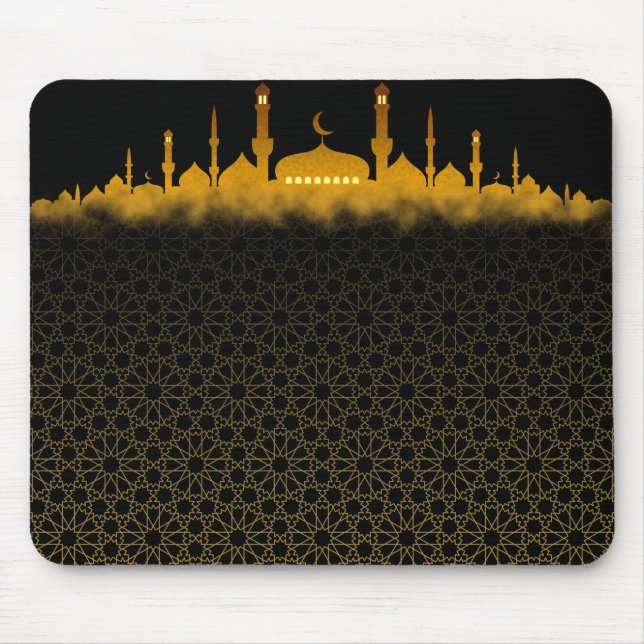 Mousepad Placa do mouse Silhouket da Mesquita do ouro (Frente)