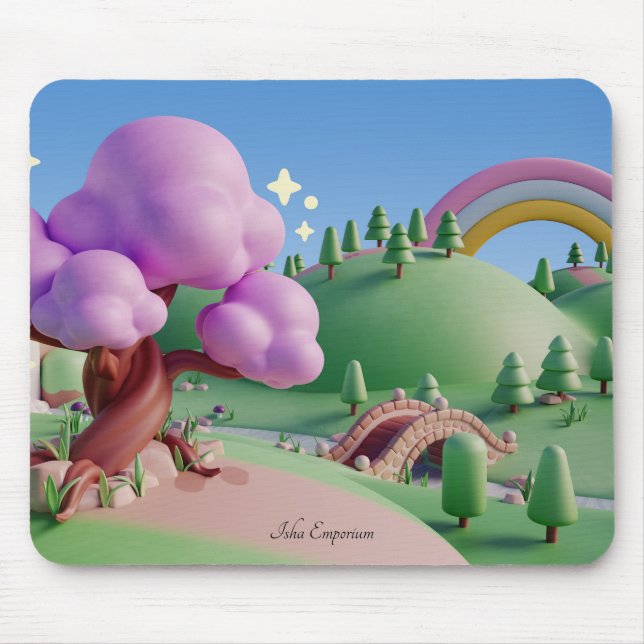 Mousepad Placa do mouse Whimsical Fairytale Landscape (Frente)