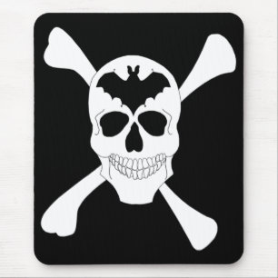 Mousepad Placa Do Rato Crânio E Crossbones