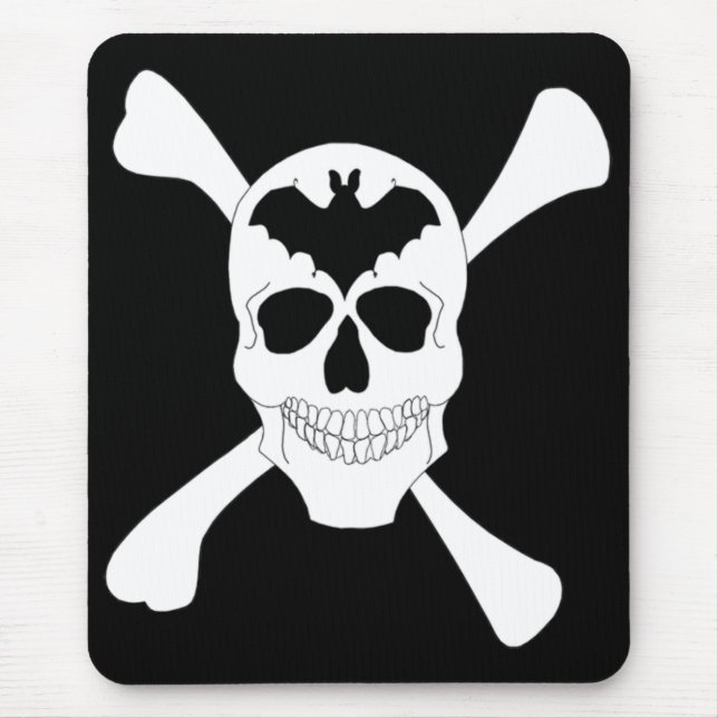 Mousepad Placa Do Rato Crânio E Crossbones (Frente)