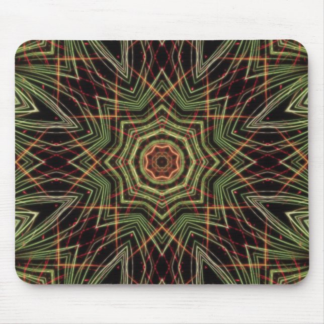 Mousepad Placa do rato de Caleidoscópio Verde (Frente)