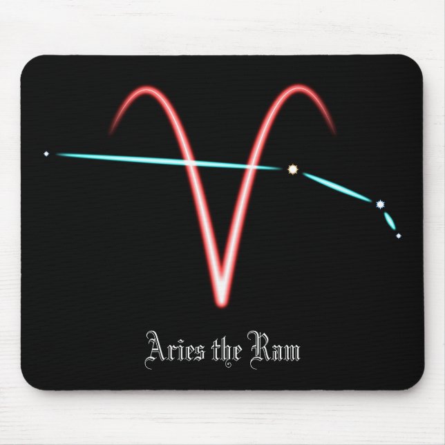 Mousepad Placa do Rato de Constelação Zodíaca Aries (Frente)
