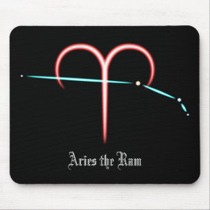 Mousepad Placa do Rato de Constelação Zodíaca Aries