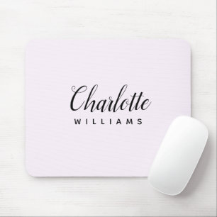 Mousepad Placa do rato do Monograma Rosa Moderno Pastel